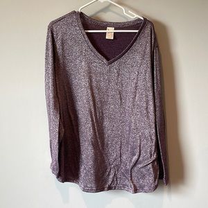 Faded glory sheer metallic purple top size 3xl